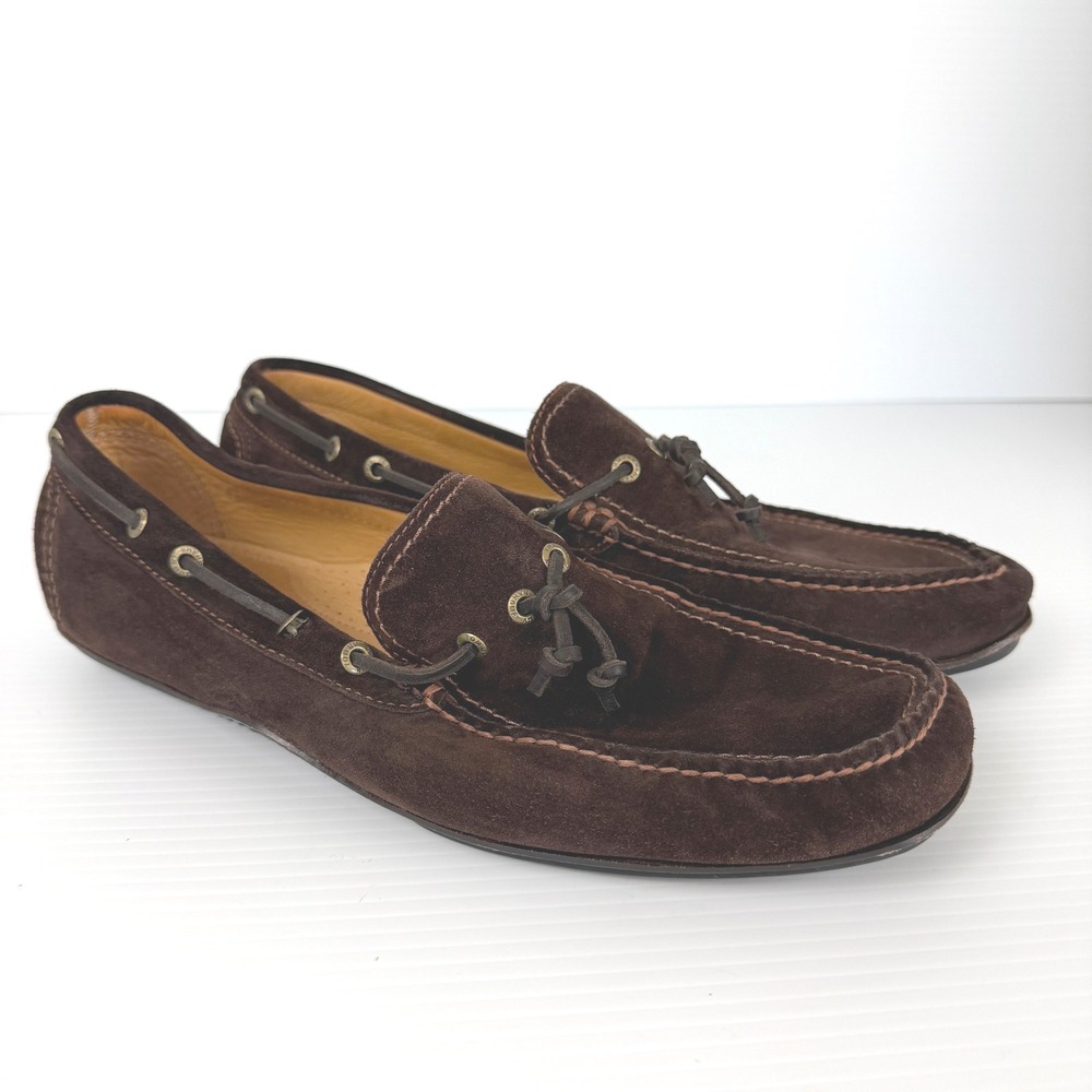 Tommy Bahama Mens Espresso Brown Suede Driving‎ Slip on Loafers Size 10.5 M